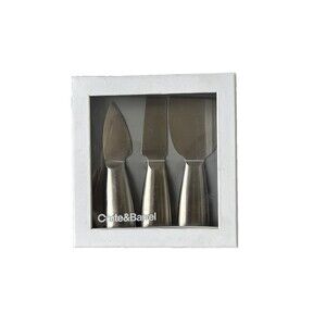 Crate and Barrel Stainless Steel Cheese Knives Set of 3 New in Box